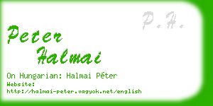 peter halmai business card